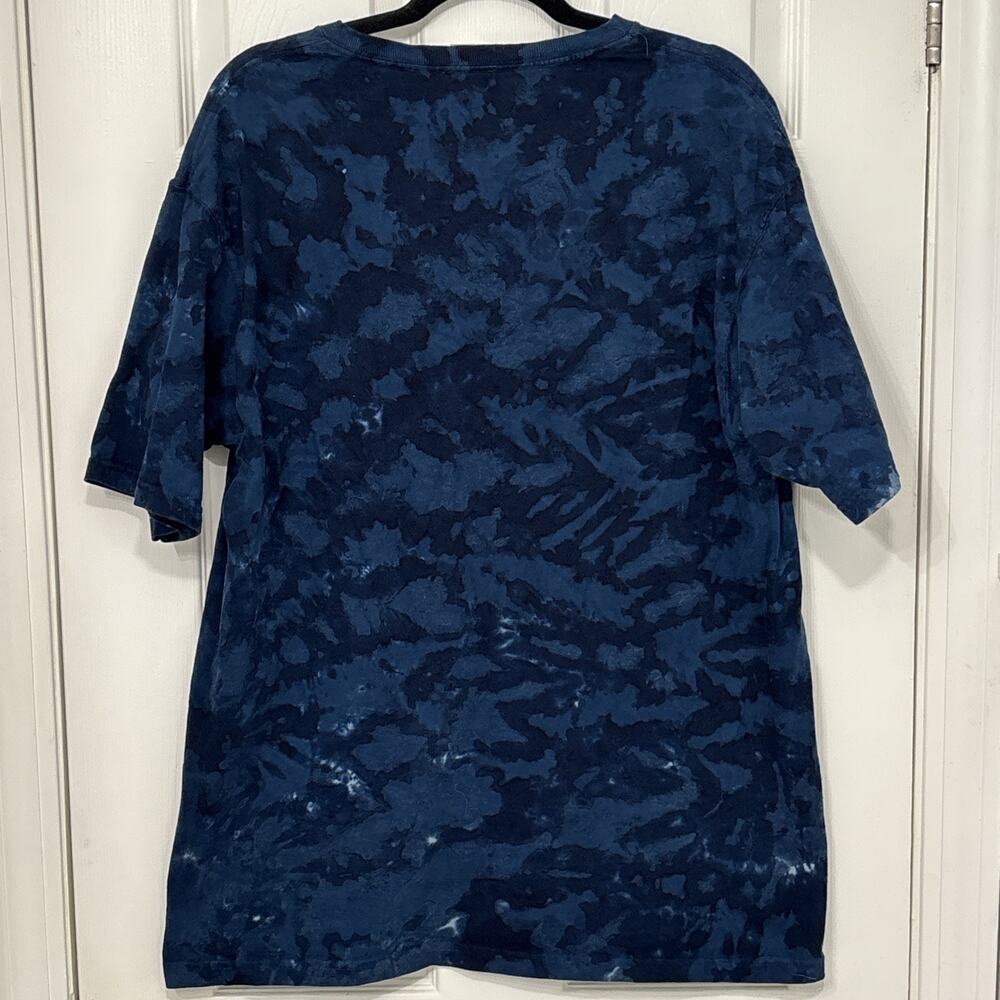 Blue Rock Tee Shirt Tie Dye Nature Woods Wolf Made In USA size Medium - Picture 8 of 9